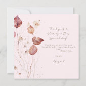 赤面秋ブライダルシャワー感謝していIIIのウィスパー 招待状 (裏面)