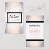 赤面紙吹雪ドットのメイクアップアーティスト 名刺 (正面/裏面)