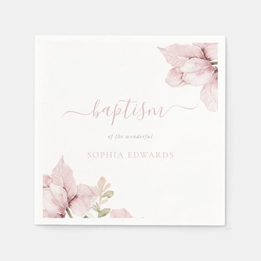 赤面素晴らしフローラエレガンスバプティスマ スタンダードカクテルナプキン (正面)