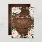 赤面素朴ウッドボタニカルブライダルシャワー サンキューカード (正面/裏面)
