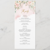 赤面素朴ピンクのバラのユーカリフェイク金ゴールド プログラム (裏面)