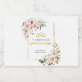 赤面素朴ピンクのバラのユーカリプトゥスキンセアニラ リキュールボトルラベル (シングルラベル)