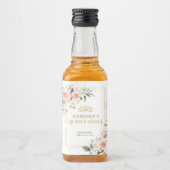 赤面素朴ピンクのバラのユーカリプトゥスキンセアニラ リキュールボトルラベル (正面)