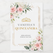 赤面素朴ピンクのバラのユーカリプトゥスキンセアニラ ワインラベル (シングルラベル)