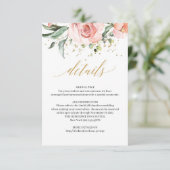 赤面素朴ピンクのバラのユーカリ詳細カード エンクロージャーカード (スタンド正面)