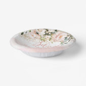 赤面素朴ピンクのバラeucalyptus金ゴールド甘い16 ペーパーボウル (傾斜あり)