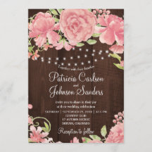 赤面素朴ピンクの牡丹とバーンドウッドのライト