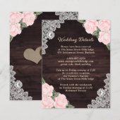 赤面素朴ピンクウッドレースフローラエンクロージャカード エンクロージャーカード (正面/裏面)