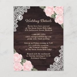 赤面素朴ピンクウッドレースフローラエンクロージャカード エンクロージャーカード