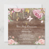 赤面素朴ピンクフローラファーストホーリーコミューン 招待状 (正面)