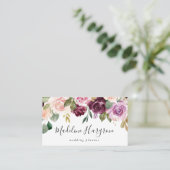 赤面素朴ピンクブルゴーニュとパープルフローラ 名刺 (スタンド正面)