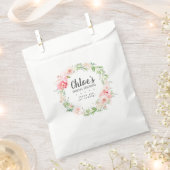 赤面素朴ピンクペオニーフローラブライダルシャワー フェイバーバッグ (クリップ留めされた状態)