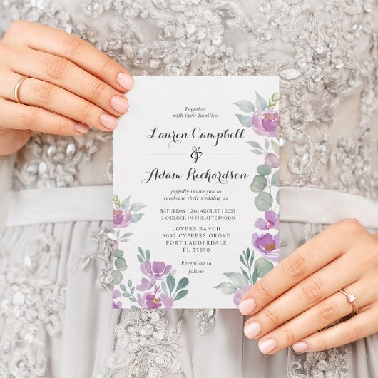 赤面素朴ピンクユーカリプスグリーン結婚リー 招待状