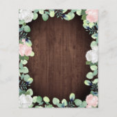 赤面素朴ピンクローズグリーナリー結婚式招待状 (裏面)