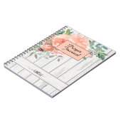 赤面素朴ピーチフローラウッド名祈りの言葉ジャーナル ノートブック (左側)