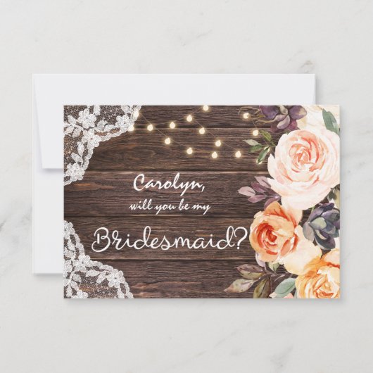 赤面素朴フローラは私の花嫁介添人? 招待状 (正面)