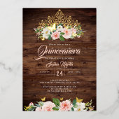 赤面素朴フローラティアラキンセアニェラ 箔招待状 (正面)