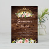 赤面素朴フローラティアラキンセアニェラ 箔招待状 (立ち正面)