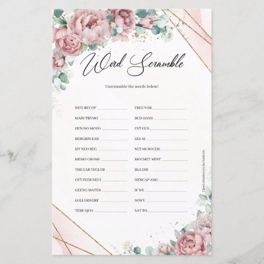 赤面素朴フローラユーカリ金ゴールドワードスクランブル (正面)