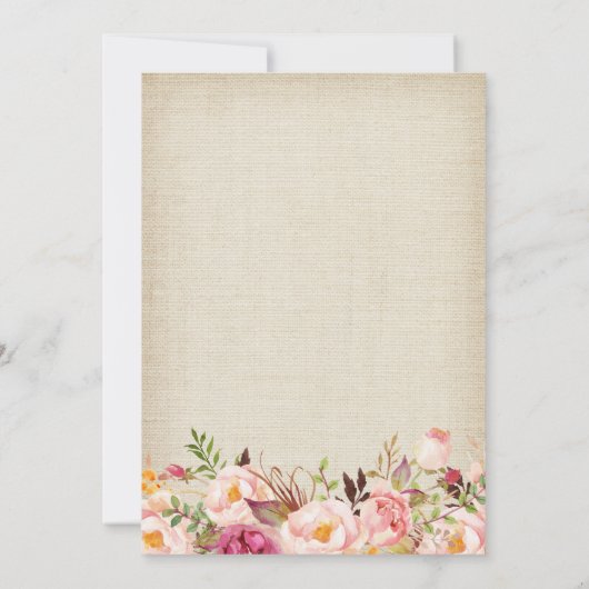 赤面素朴フローラレースバーラップ卒業パーティー 招待状 (裏面)