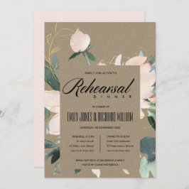 赤面素朴フローラ水色リハーサルディナー 招待状