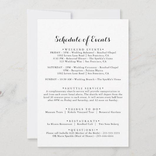 赤面素朴ブルグンディ結婚のウェルカムレター (裏面)