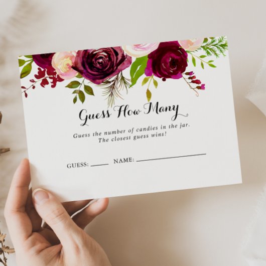 赤面素朴ブルゴーニュはゲームカードの数を推測 名刺