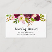 赤面素朴ブルゴーニュフローラの結婚ウェブサイト エンクロージャーカード (正面)