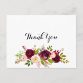 赤面素朴ブルゴーニュフローラ書道ありがとう ポストカード (正面)