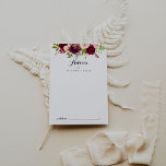 赤面素朴ブルゴーニュフローラ書道結婚の アドバイスカード<br><div class="desc">この素朴な赤面ブルゴーニュフローラ書結婚のアドバイスカードは、のシンプルための結婚完璧だ。このデザインは、ピンク、赤面、赤、バーガンディ、ボルドの水色の花と緑の葉を特徴としている。これらのカードはs、結婚ブライダルシャワー、ベビーシャワー、卒業式パーティーなどに最適だ。新郎新婦の名前、両親または卒業生の名前でカードをパーソナライズ。</div>