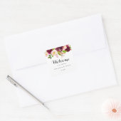 赤面素朴ブルゴーニュフローラ結婚ズ・ウェルカム スクエアシール (封筒)