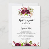 赤面素朴ブルゴーニュフローラ退職パーティー 招待状 (正面)