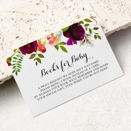 赤面素朴ブルゴーニュ赤ちゃんシャワー予約リクエスト エンクロージャーカード