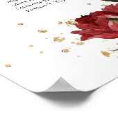 赤面素朴ブルゴーンディマウヴバラ牡丹シーティング ポスター (角)