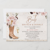 赤面素朴ブーツブルンチバブリーブライダルシャワー 招待状 (正面)