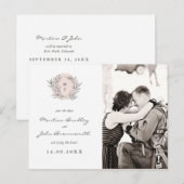 赤面素朴モノグラムリース保存日 案内ポストカード (正面/裏面)