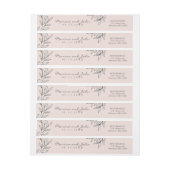 赤面素朴モノグラムリース招待状封筒 ラップアラウンドラベル (シート)