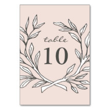 赤面素朴リースウェディング受付テーブル番号