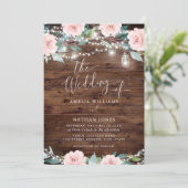 赤面素朴リーフレストリングライト結婚式招待状 招待状 (スタンド正面)