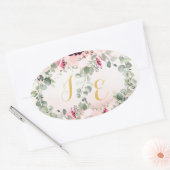 赤面素朴庭園の結婚式クラシックオーバルステッカー 楕円形シール (封筒)