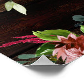 赤面素朴木材金ゴールドファンシー書道へようこそ ポスター (角)