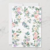 赤面紫フローラゾウ赤ちゃんシャワーbyメール 招待状 (裏面)