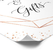 赤面紫フローラバラ金ゴールドカードとギフトサイン ポスター (角)