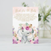 赤面紫色の熱帯フローラゾウが本を持ってくる エンクロージャーカード (スタンド正面)