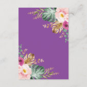 赤面紫色の熱帯フローラゾウが本を持ってくる エンクロージャーカード (裏面)