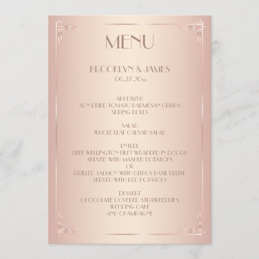 赤面結婚のメニューヴィンテージカード メニュー (正面)