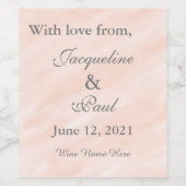 赤面結婚の感謝 ワインラベル (シングルラベル)