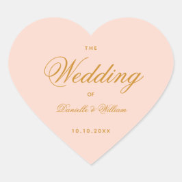 赤面結婚の書エレガント道のシンプルピンク ハートシール