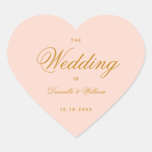赤面結婚の書エレガント道のシンプルピンク ハートシール (正面)
