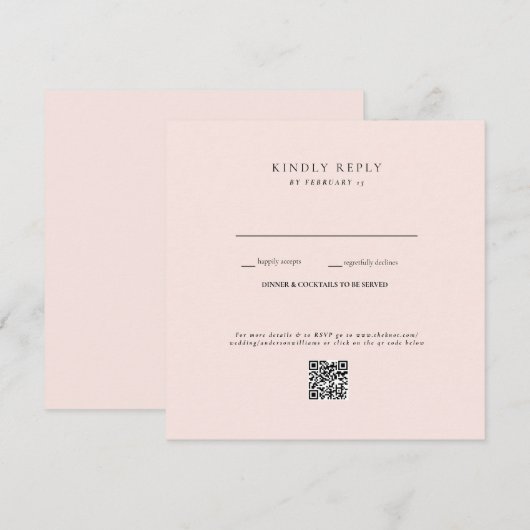 赤面結婚のQRコードRSVP (正面/裏面)